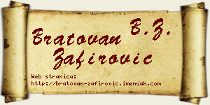 Bratovan Zafirović vizit kartica